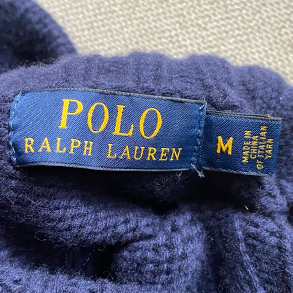 Polo Ralph Lauren Men's New Hunter Navy Merino Wool Sweater Size Medium - Picture 9 of 14